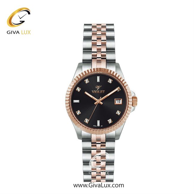 ساعت مچی اورجینال زنانه ویولت VIOLET نقره ای-رزگلد | نقره ای-رزگلد| مشکی| کد رفرنس 0559/2 | 0574/2